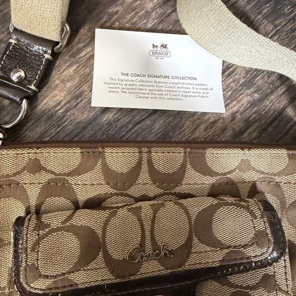 Coach Beige and Brown Crossbody Bag Purse - Picture 3 of 8